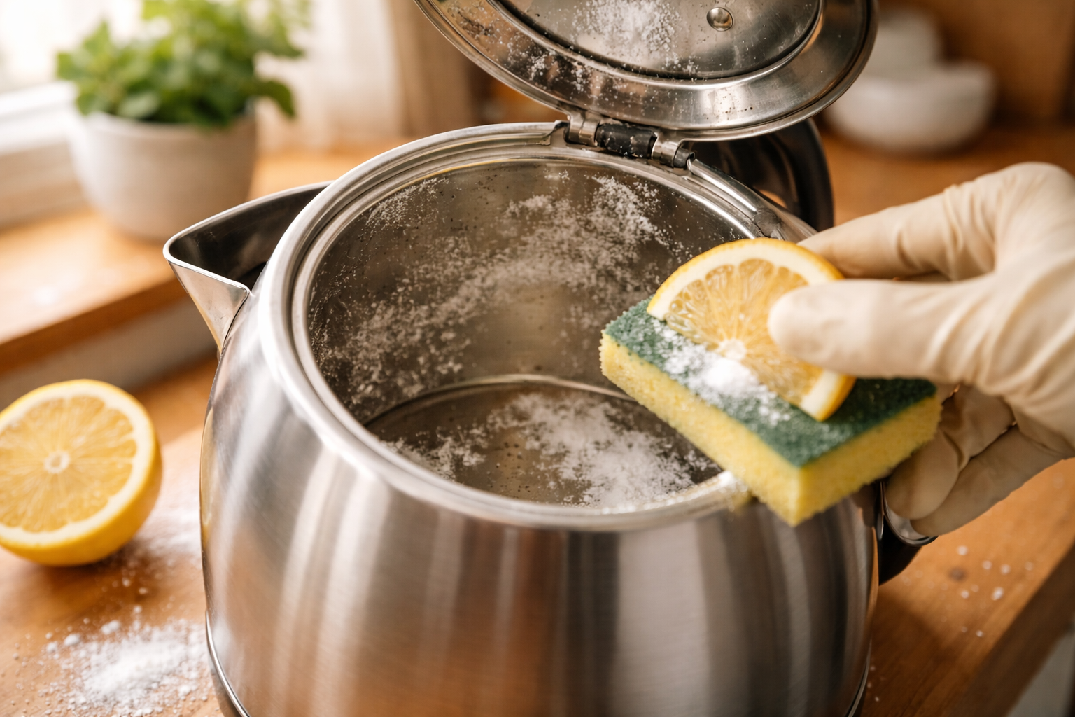 Kireçlenmiş çaydanlık içi