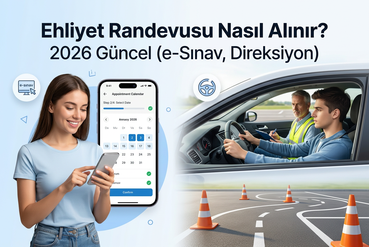 Ehliyet randevusu alma işlemi görseli