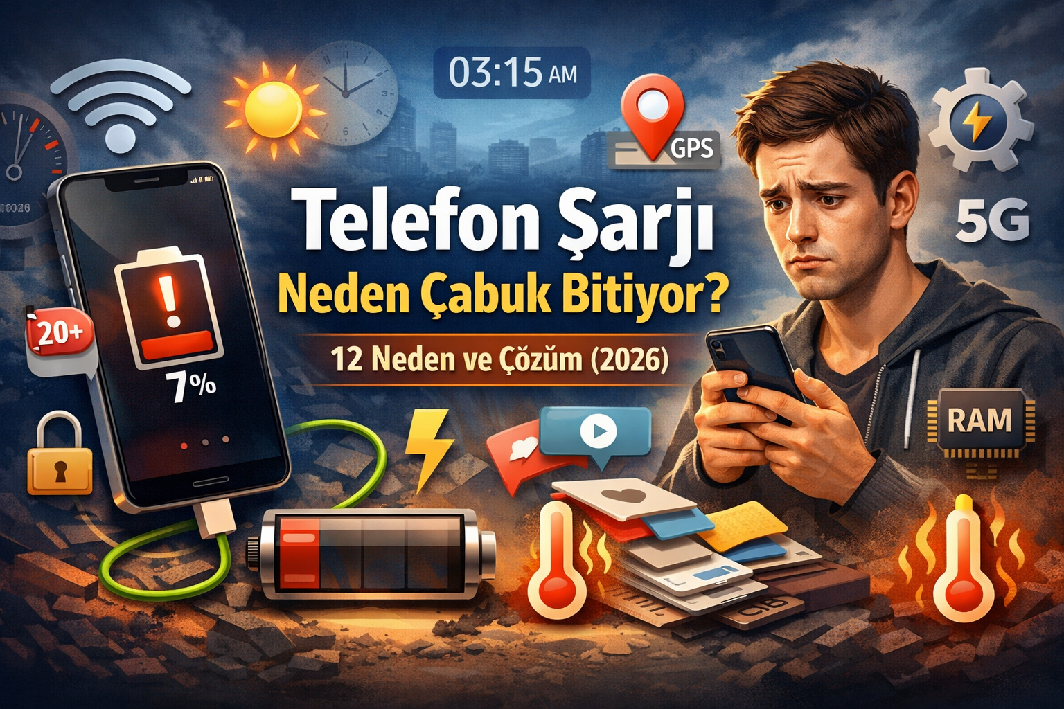 Telefon bataryası hızlı bitiyor görseli