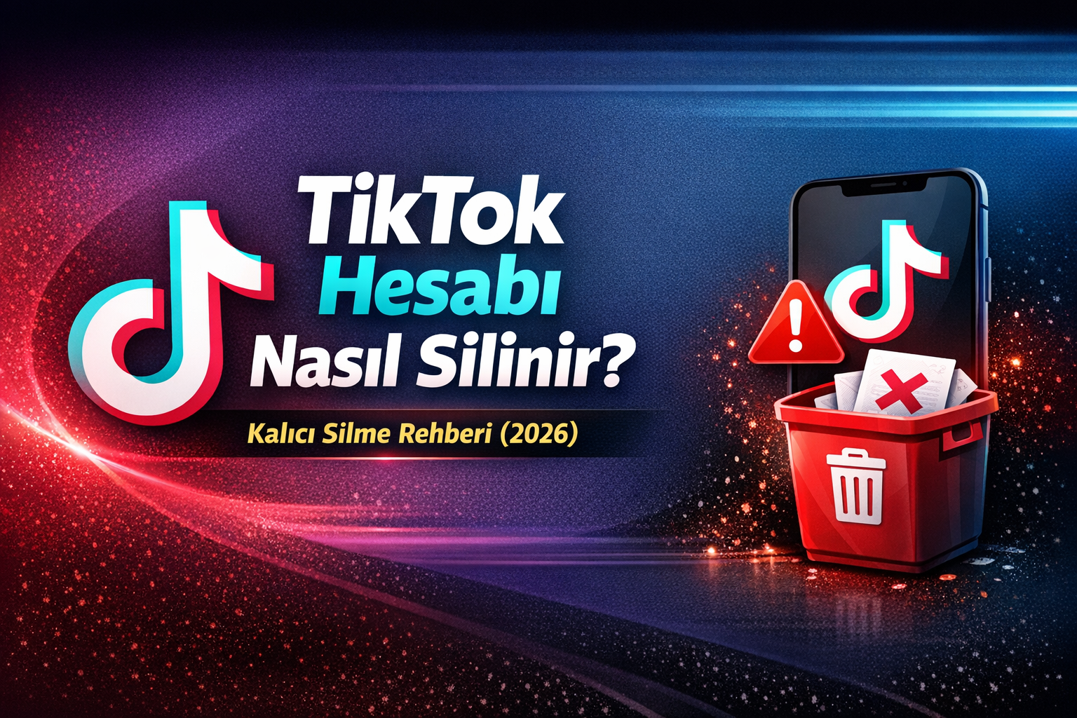 TikTok hesabı silme işlemi görseli
