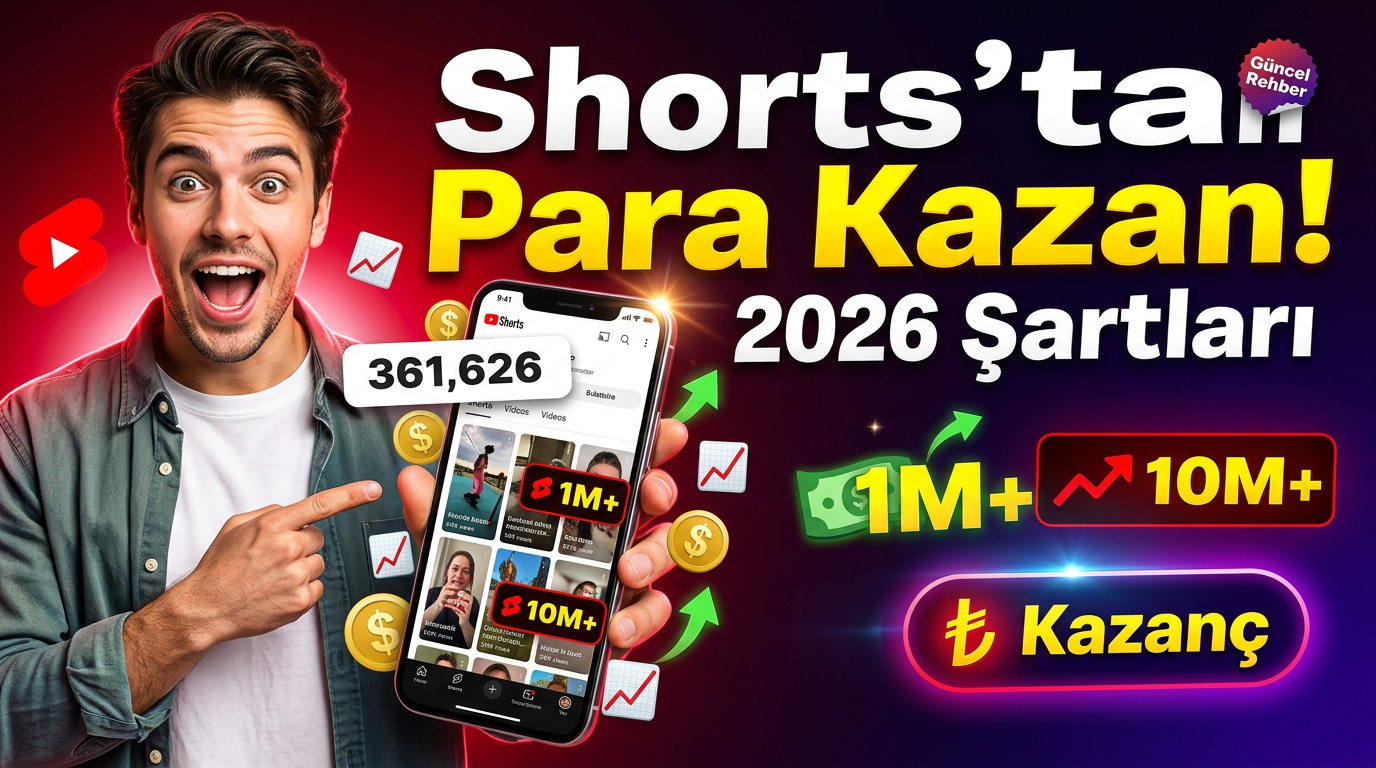 YouTube Shorts para kazanma görseli 2026